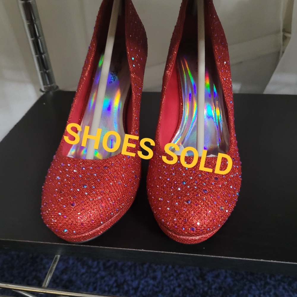 Silver Slipper Red Sparkling Dress Shoes